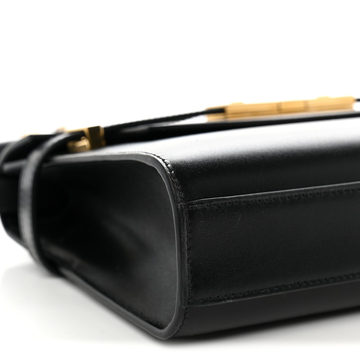 Smooth Calfskin Small Manhattan Shoulder Bag Black