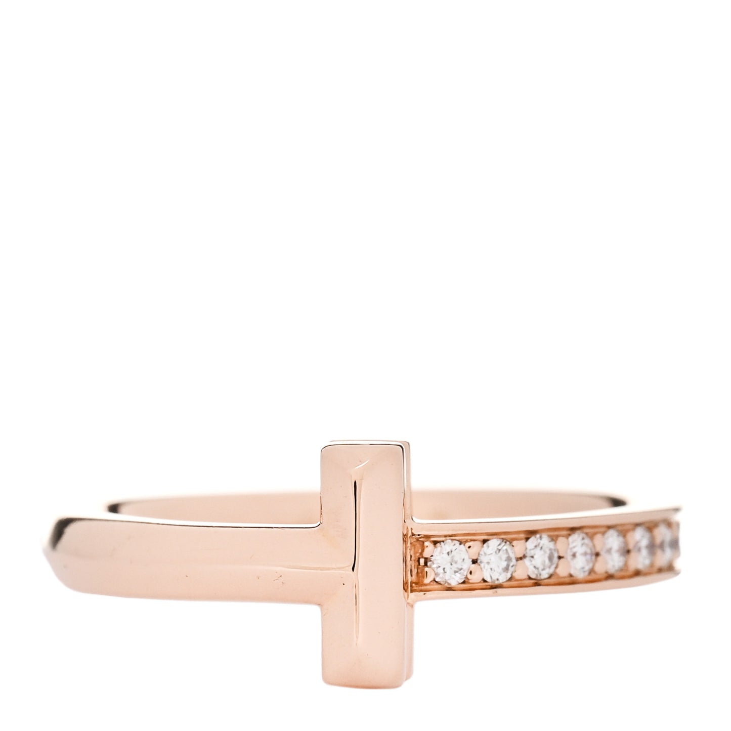 18K Rose Gold Diamond 2.5mm T T1 Ring 52 6