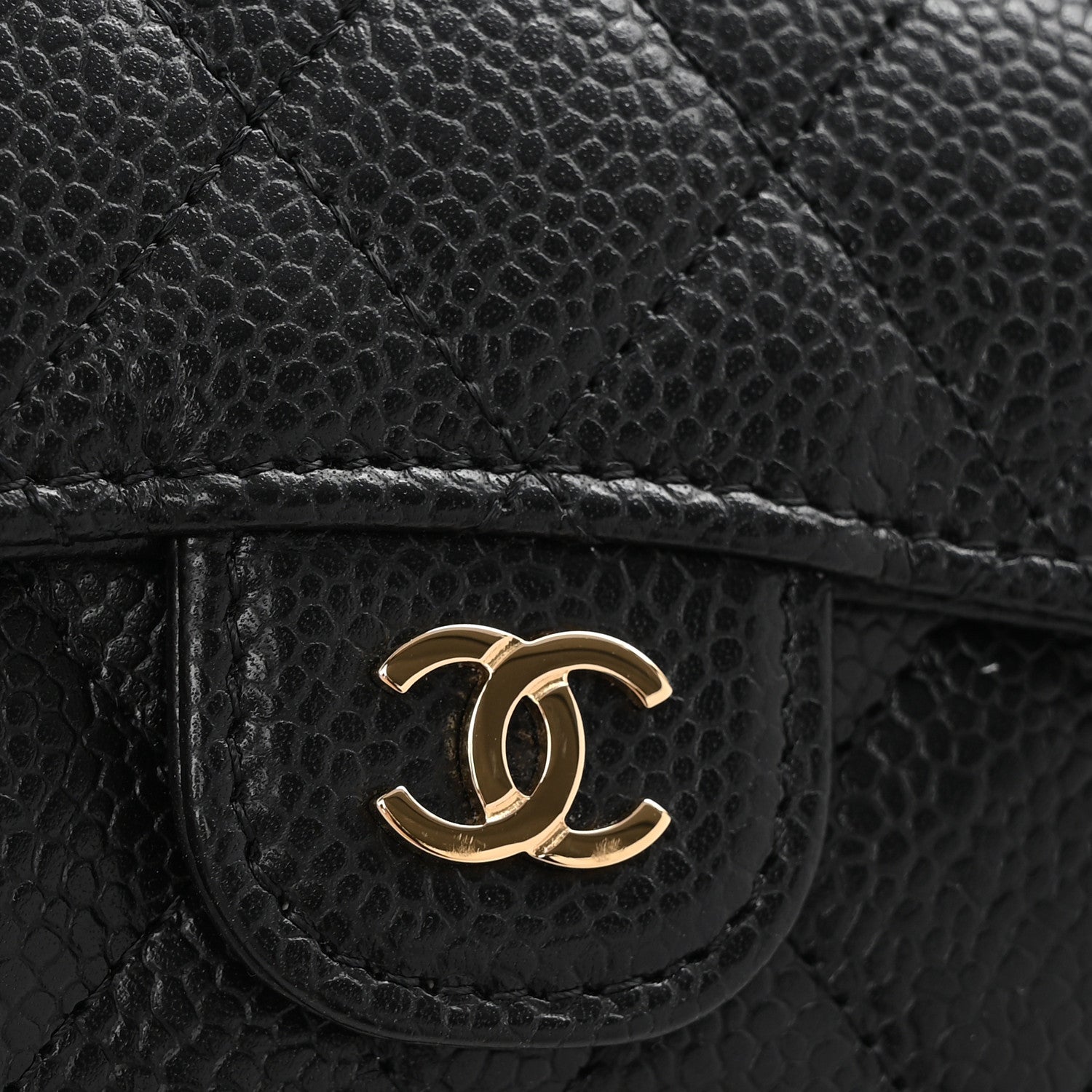 Chanel Caviar Quilted Flap Card Holder Wallet Black 8 of 9