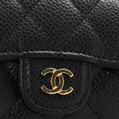 Chanel Caviar Quilted Flap Card Holder Wallet Black 8 of 9