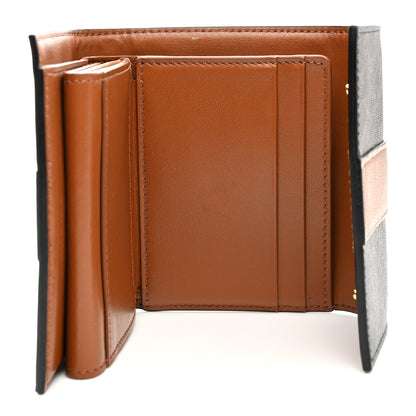 Celine Canvas Triomphe Lambskin Folded Compact Wallet Tan 5 of 11