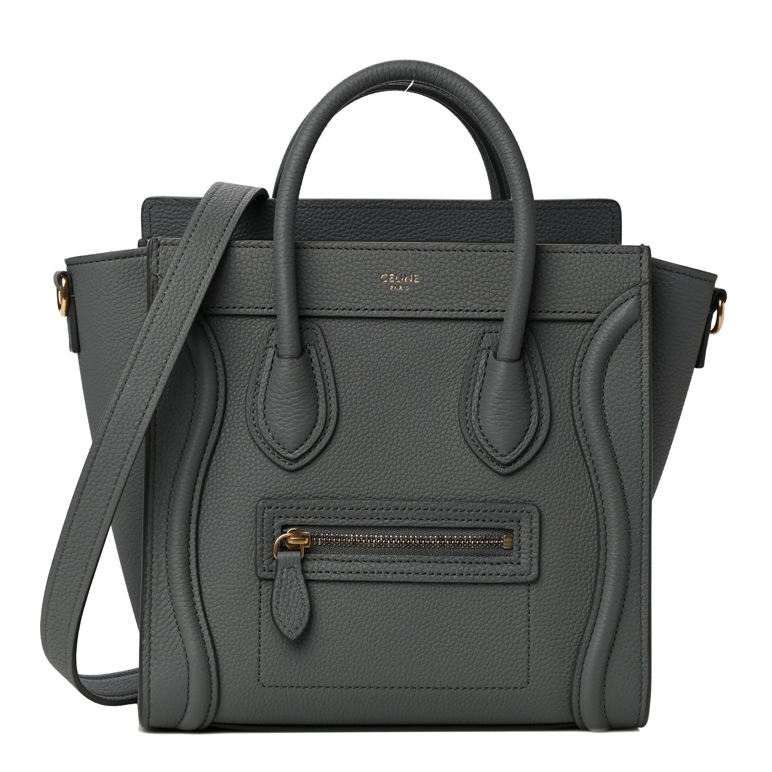 Celine Baby Drummed Calfskin Nano Luggage Kohl 1 of 10