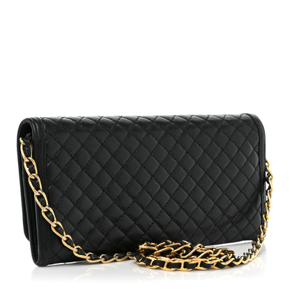 Prada Soft Calfskin Quilted Chain Wallet Black 3 of 17