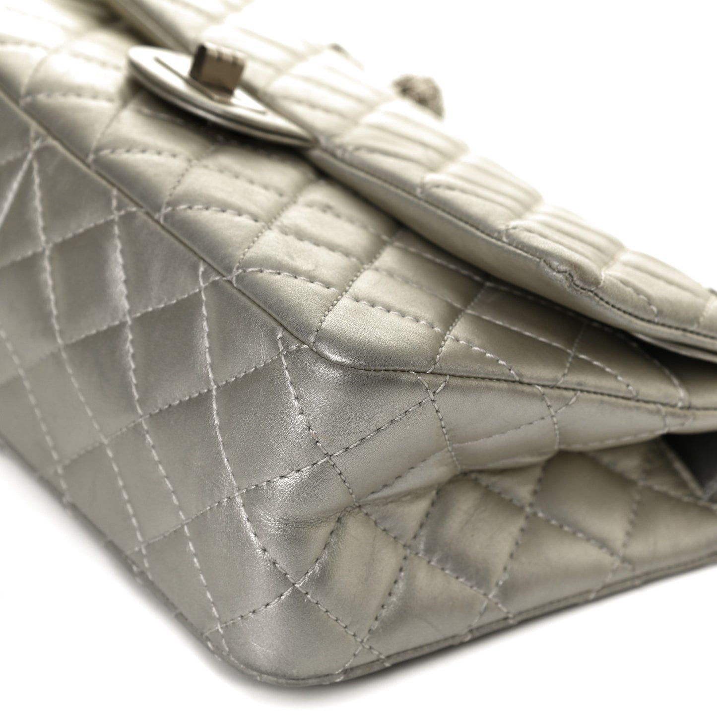 Metallic Aged Calfskin Quilted 2.55 Reissue 226 Flap Silver