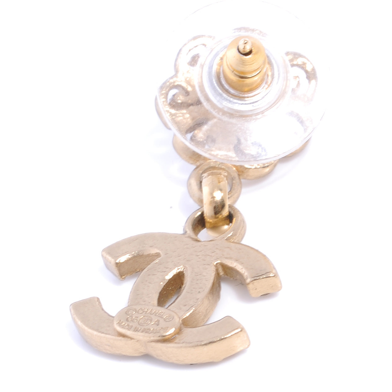 Chanel Flower Crystal CC Dangle Earrings Silver 6 of 6