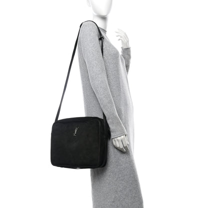 Saint Laurent Suede Flat Messenger Bag Black 2 of 11