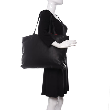 Mansur Gavriel Calfskin Reversible Pillow Tote Black Flamma 2 of 9