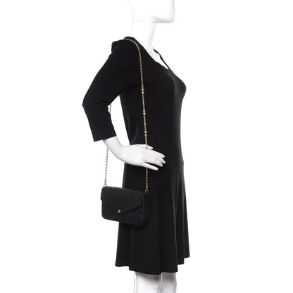 Louis Vuitton Empreinte Pochette Felicie Chain Wallet Black 2 of 13