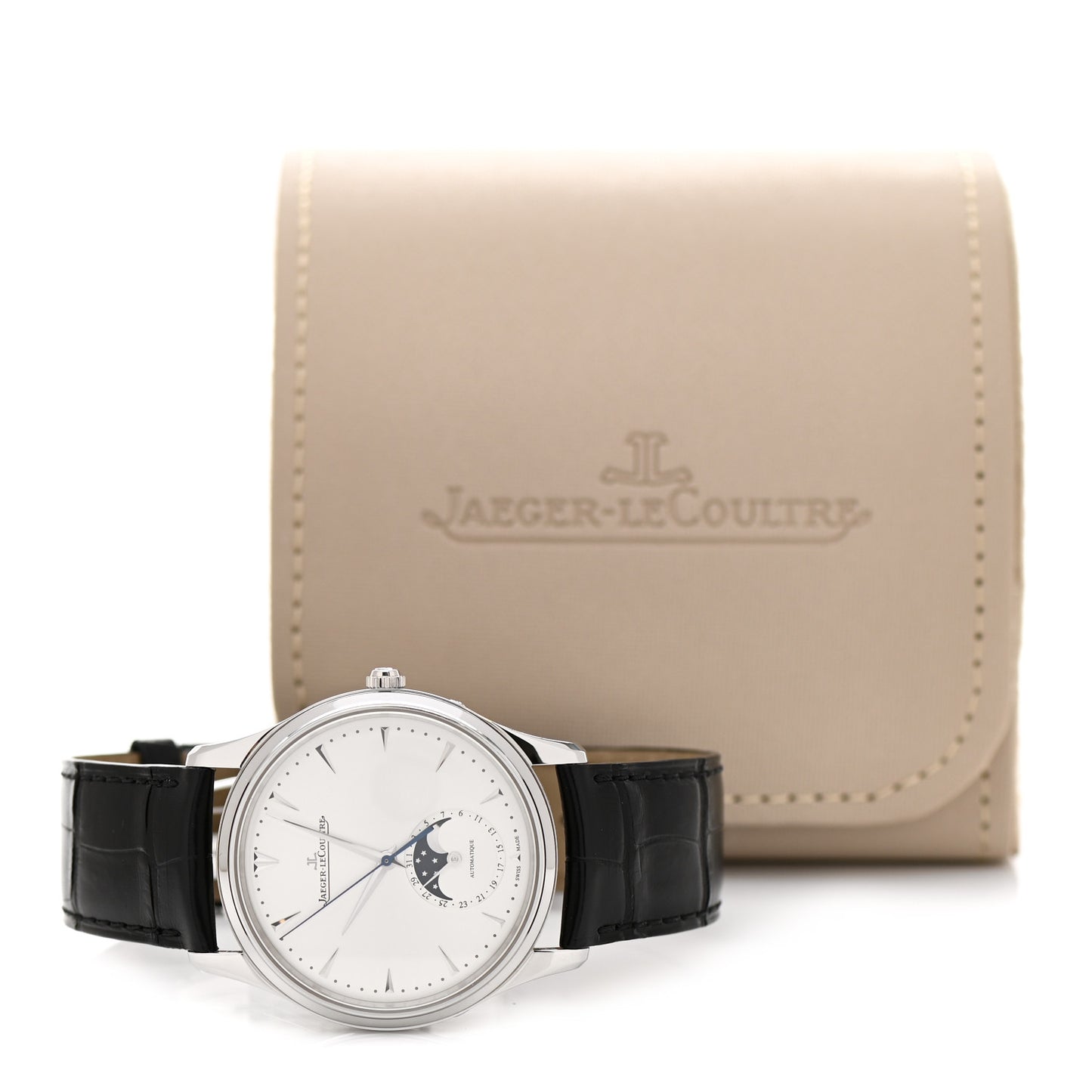 Stainless Steel Alligator 39mm Master Ultra Thin Moon Automatic Watch Q136842