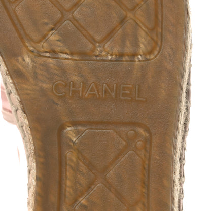 Chanel Mesh Grosgrain CC Espadrilles 39 Pink 6 of 9