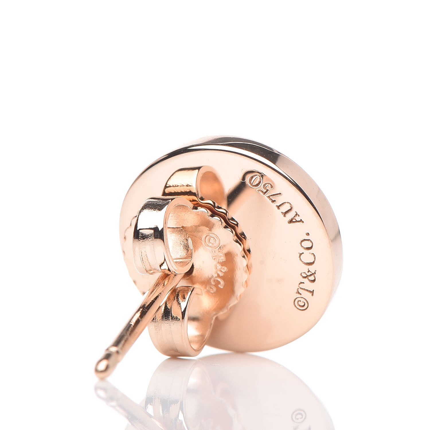 Tiffany 18K Rose Gold Diamond Mini Atlas Earrings 3 of 5