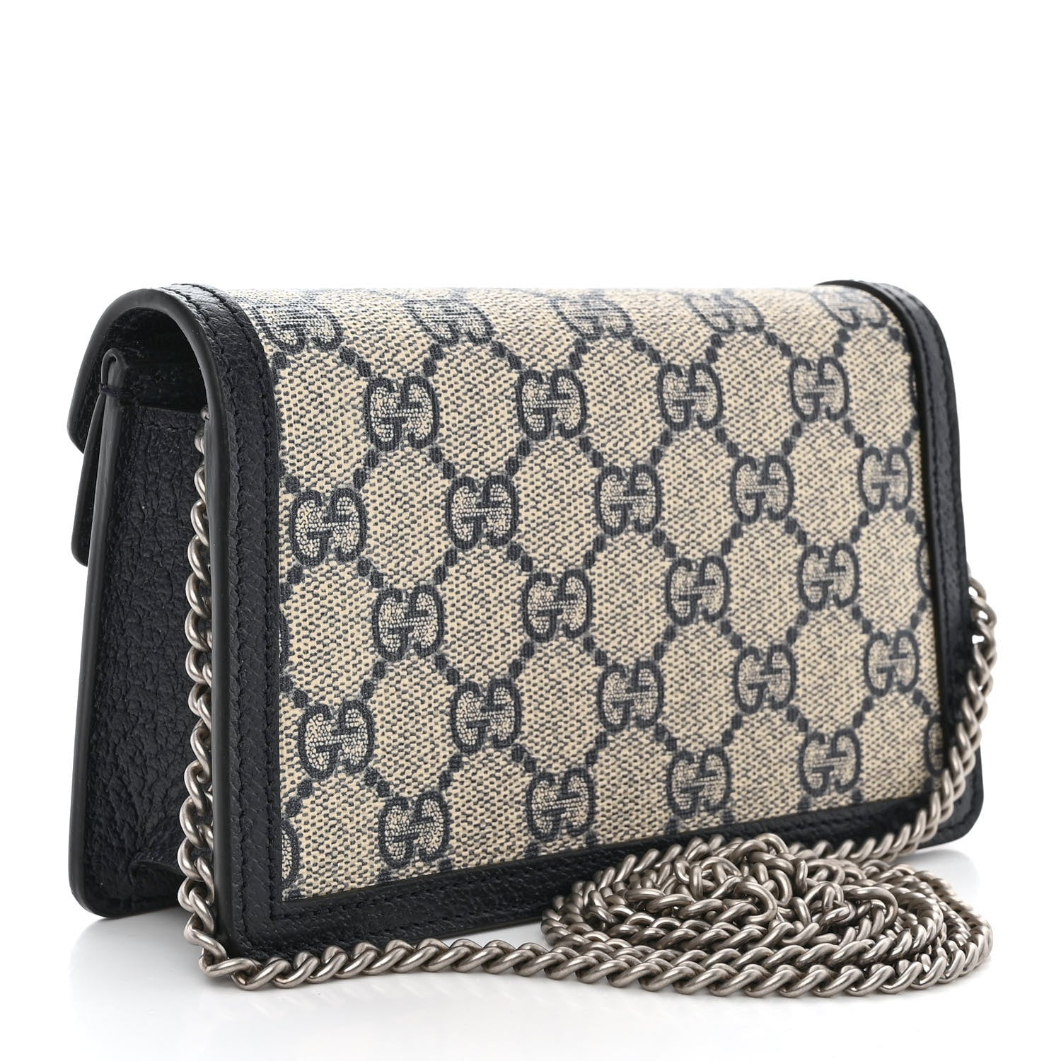 Gucci GG Supreme Monogram Textured Dollar Calfskin Super Mini Dionysus Shoulder Bag Beige Blue 3 of 10