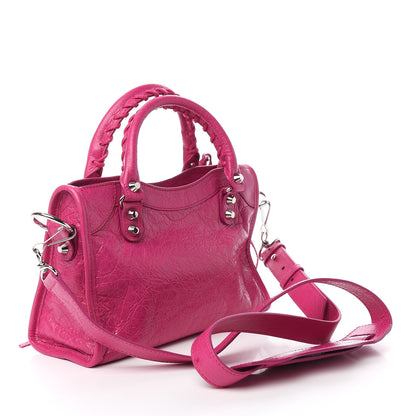 Balenciaga Agneau Classic Silver Hardware Mini City Rose Magenta 2 of 8