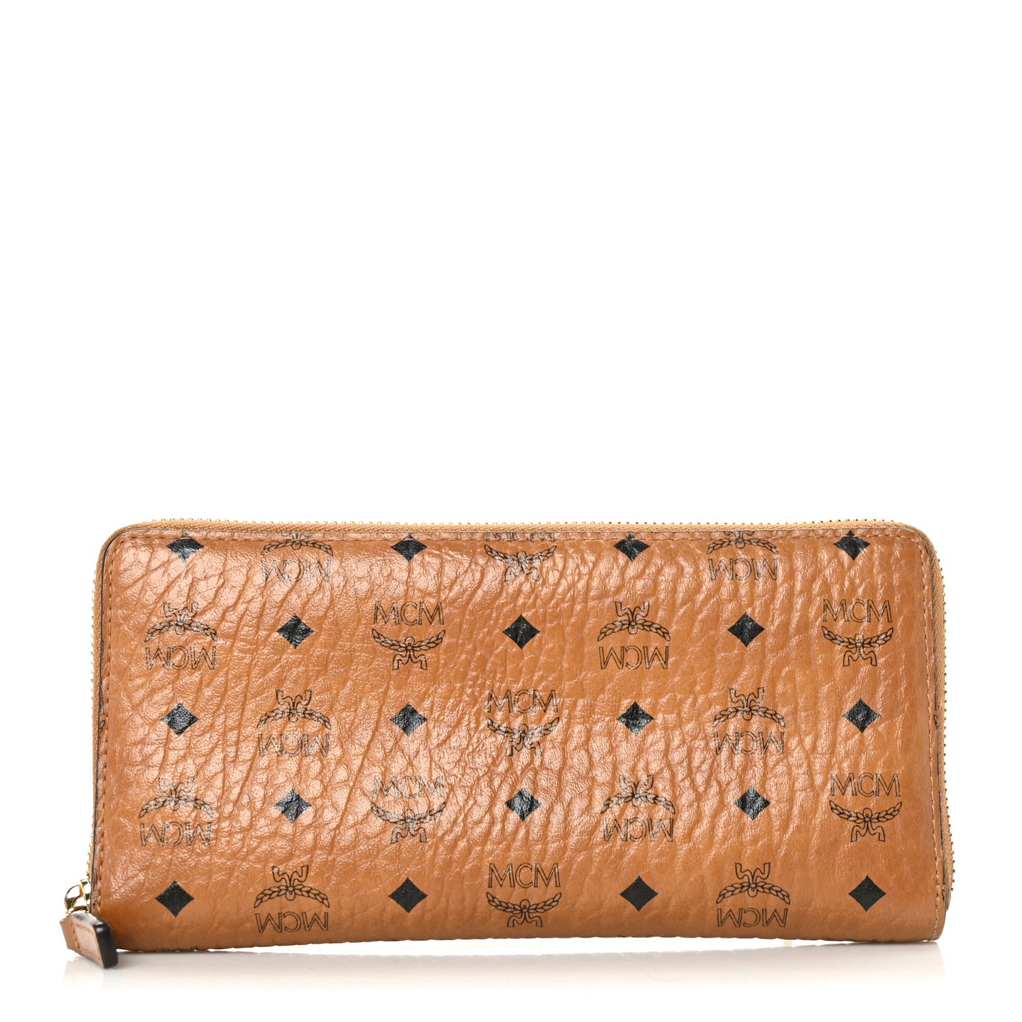 Visetos Large Zip Around Wallet Cognac