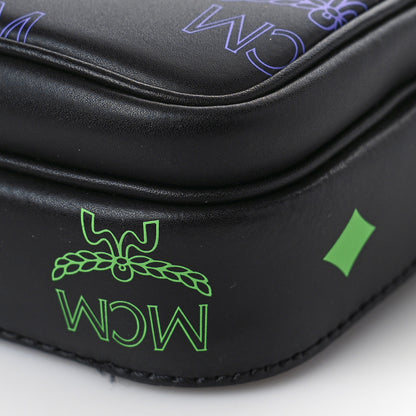 MCM Calfskin Color Splash Mini Crossbody Black Purple Green 8 of 9