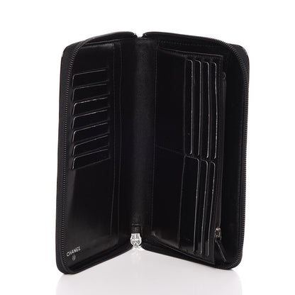 Chanel Patent Calfskin Lucky Symbols Zip Around Wallet Black 5 of 10