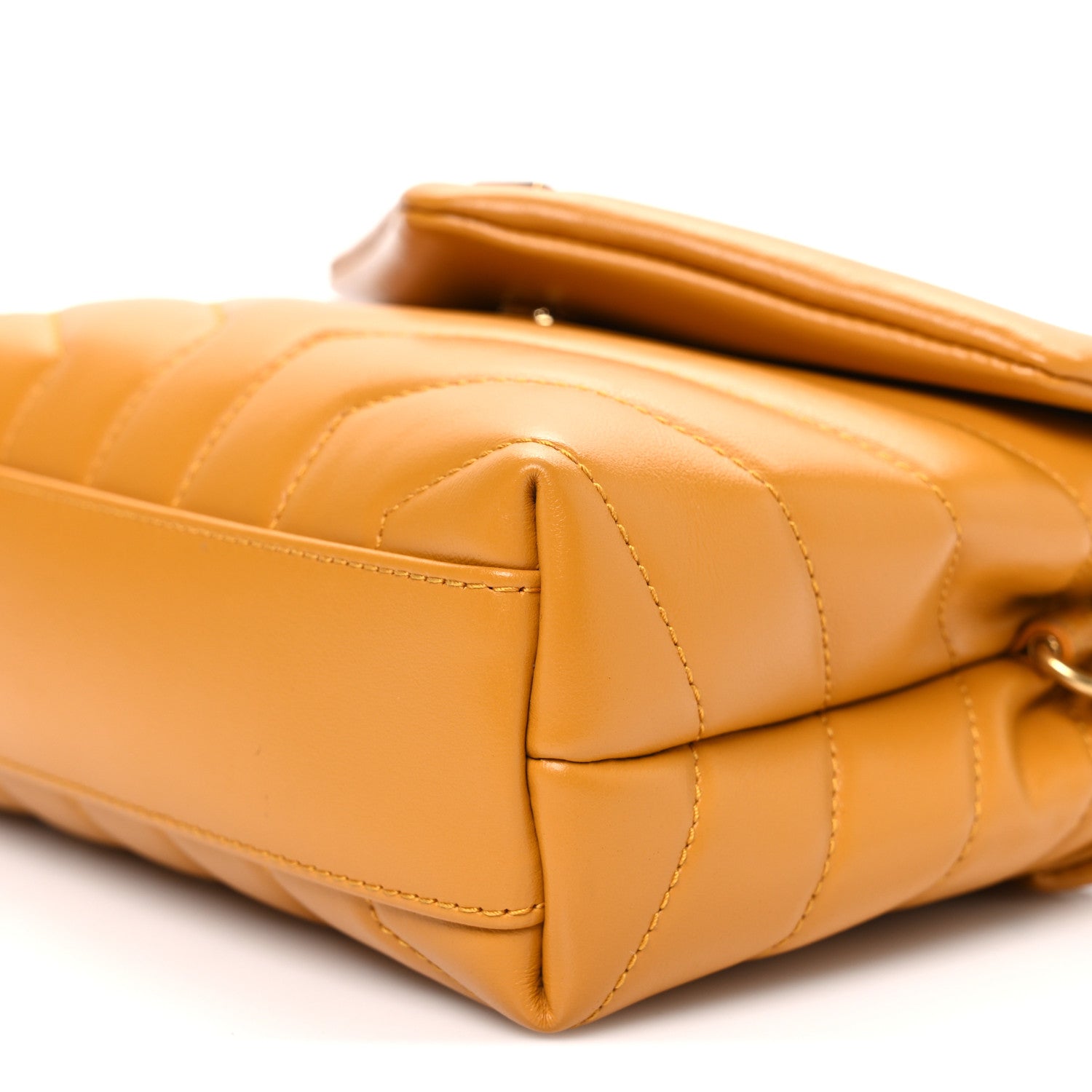 Saint Laurent Calfskin Y Quilted Monogram Toy Loulou Crossbody Bag Cheddar 11 of 12