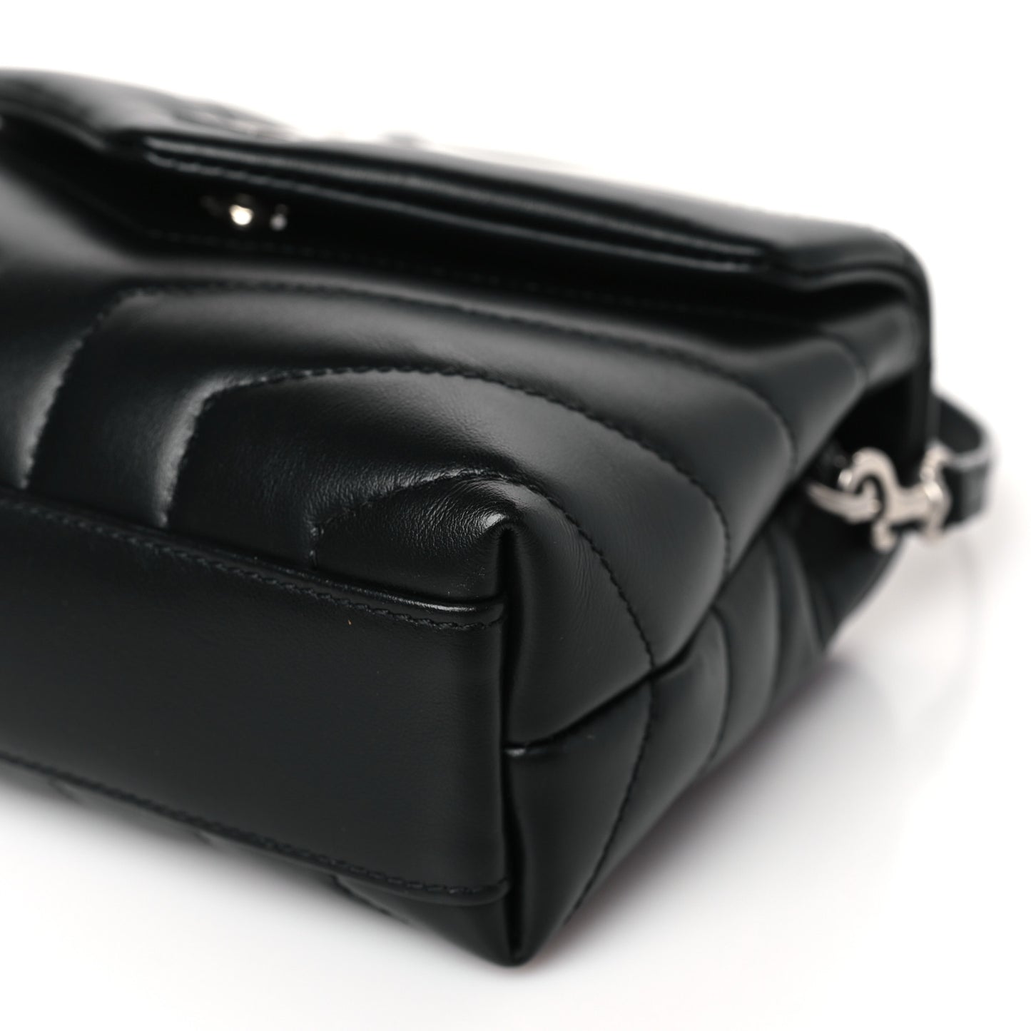 Calfskin Y Quilted Monogram Toy Loulou Crossbody Bag Black