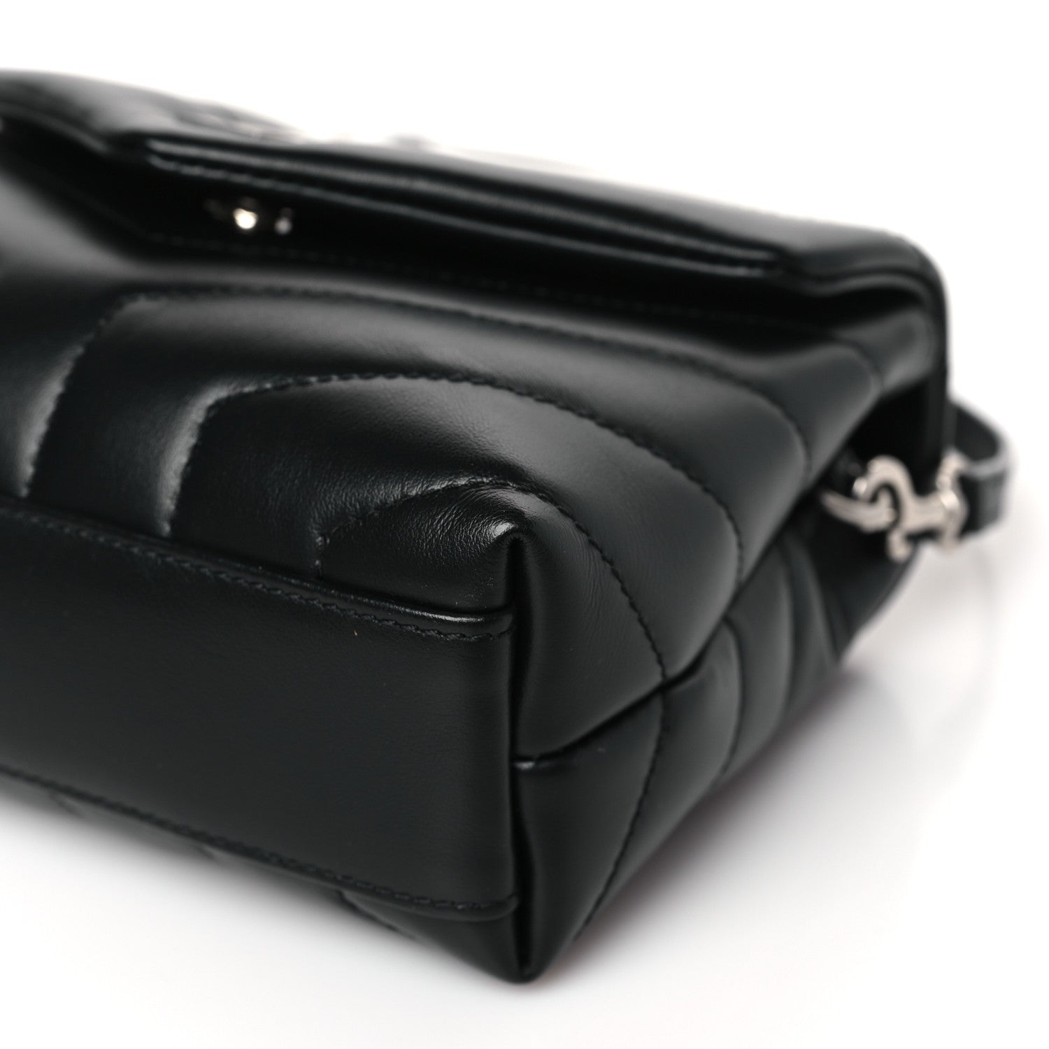 Saint Laurent Calfskin Y Quilted Monogram Toy Loulou Crossbody Bag Black 9 of 9