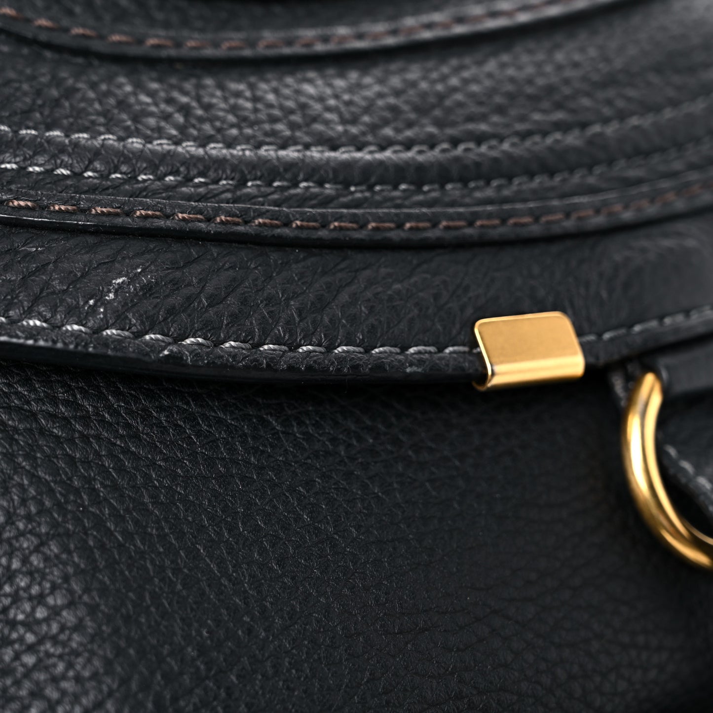 Calfskin Medium Marcie Round Crossbody Bag Black