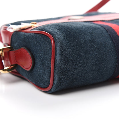 Gucci Suede Calfskin Web Mini Ophidia Shoulder Bag New Blue Romantic Cherry 8 of 13