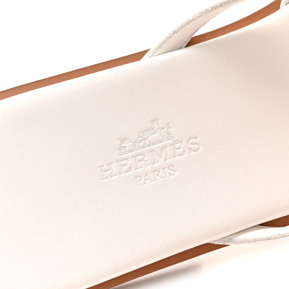 Hermes Calfskin Miss Sandals 38 White 7 of 10