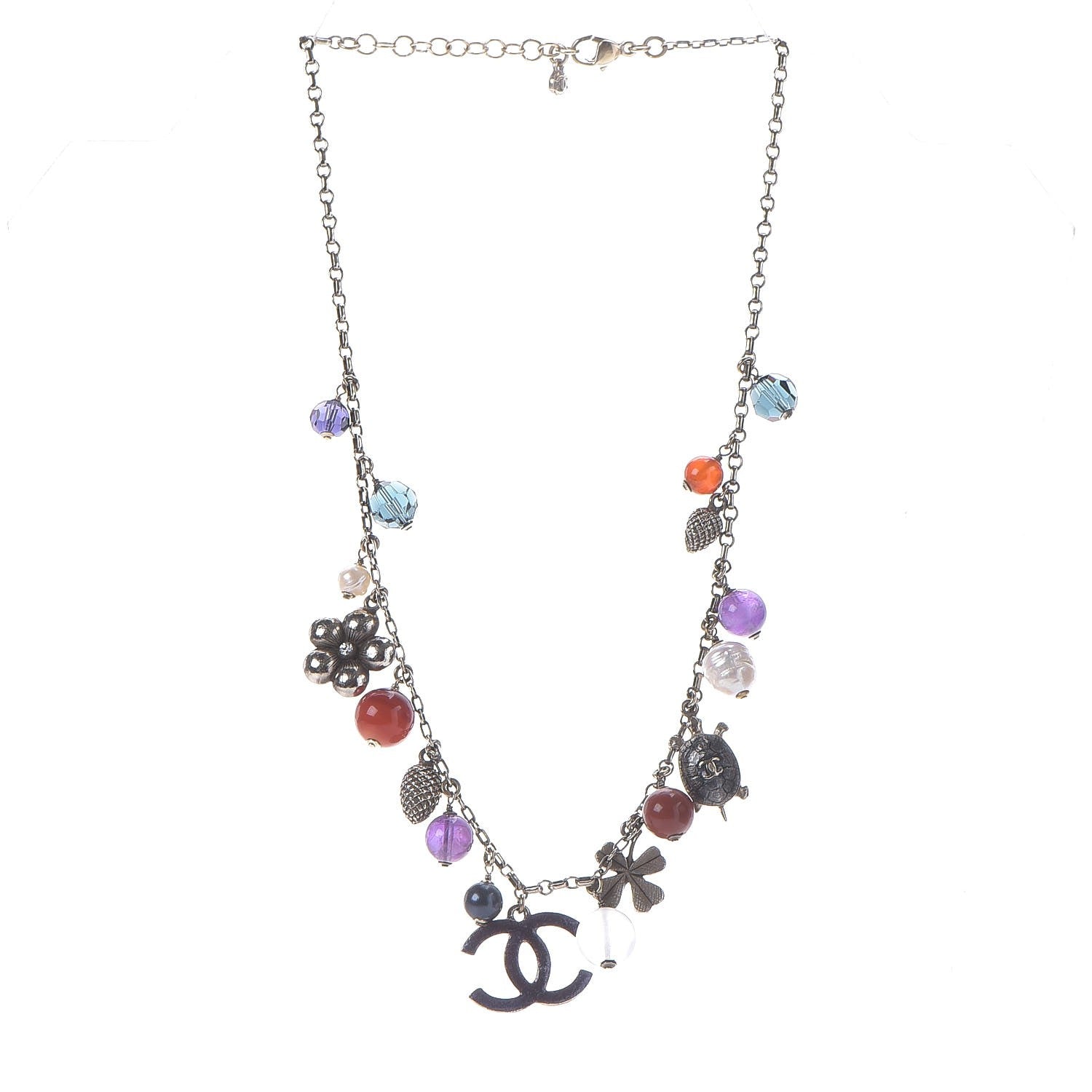 Chanel CC Multi Charm Necklace Gold Multicolor 3 of 7