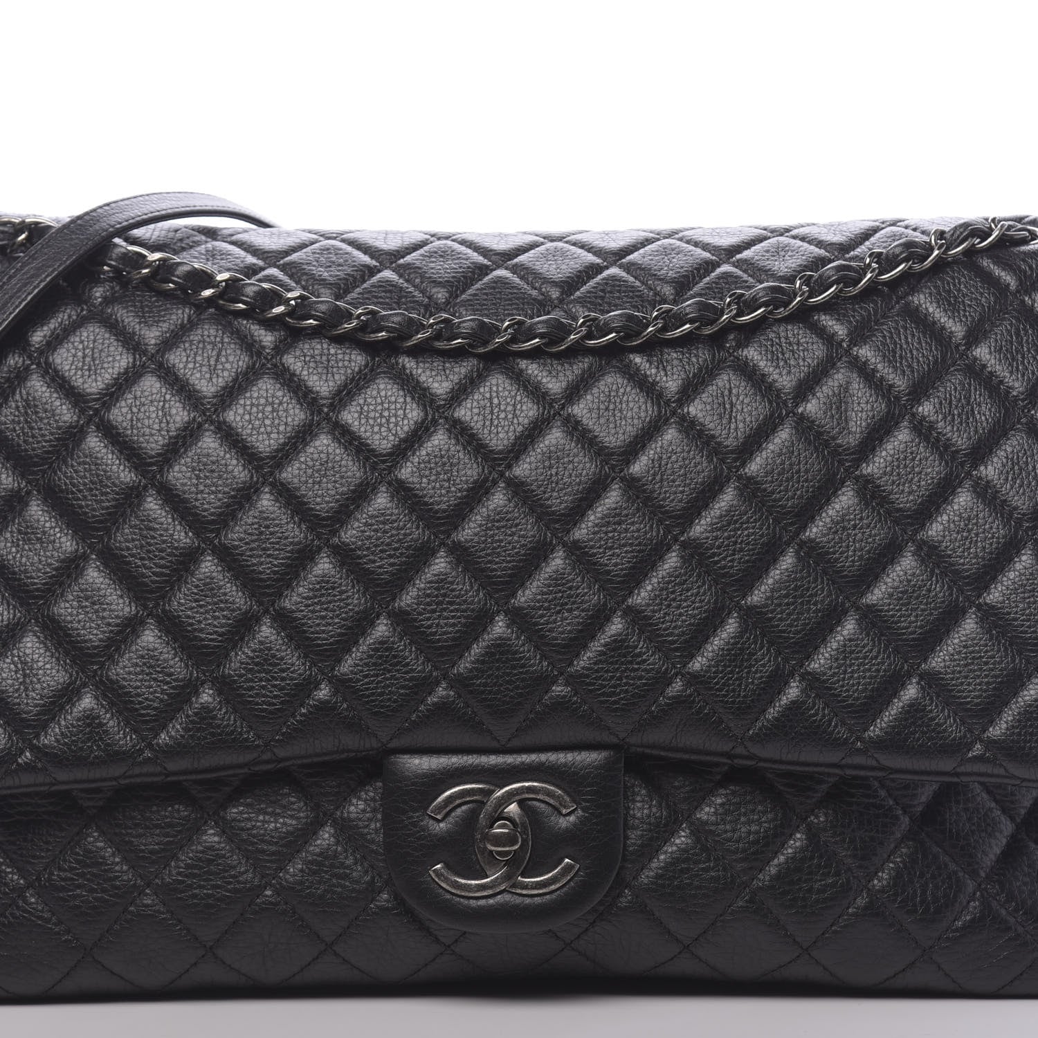 Chanel Calfskin Quilted XXL Travel Flap Bag Black 8 of 10