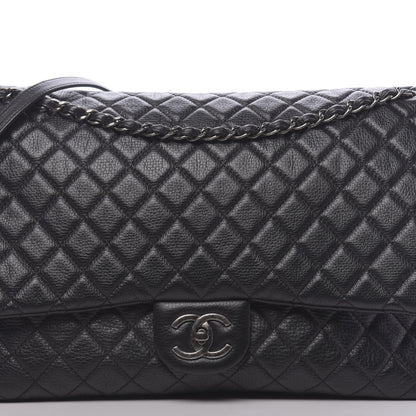 Chanel Calfskin Quilted XXL Travel Flap Bag Black 8 of 10