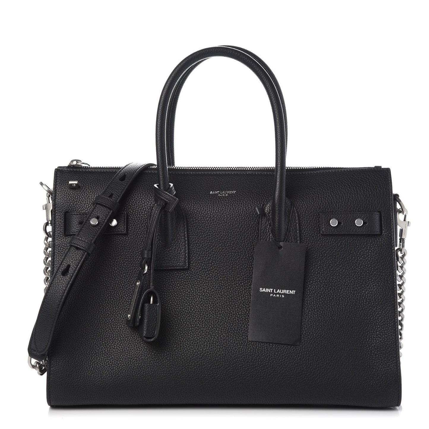 Grained Calfskin Small Supple Sac De Jour Duffle Black