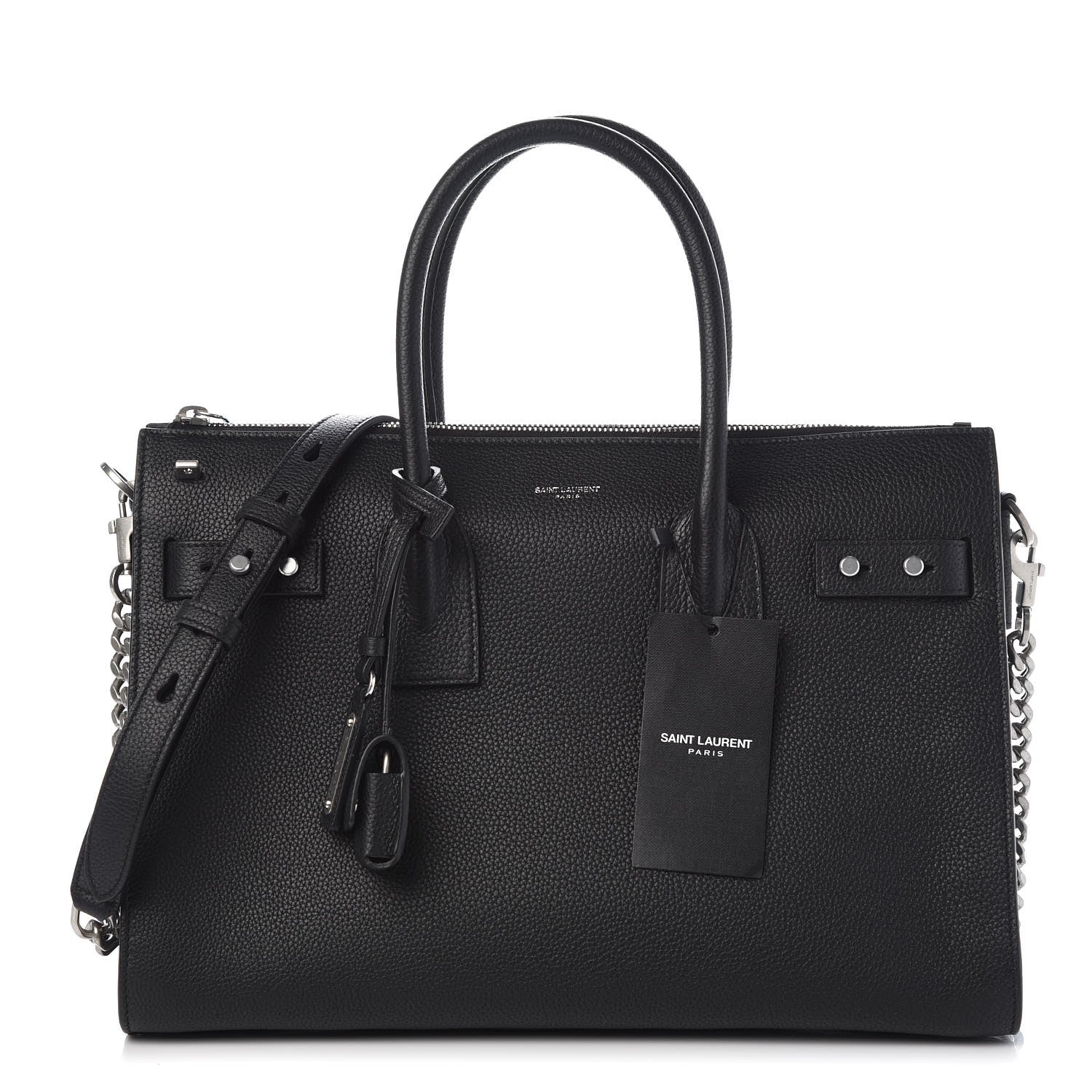 Saint Laurent Grained Calfskin Small Supple Sac De Jour Duffle Black 1 of 9