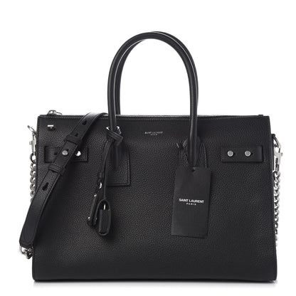 Saint Laurent Grained Calfskin Small Supple Sac De Jour Duffle Black 1 of 9
