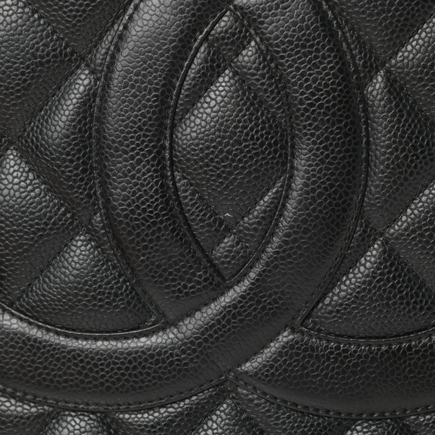 Caviar Quilted Medallion Tote Black