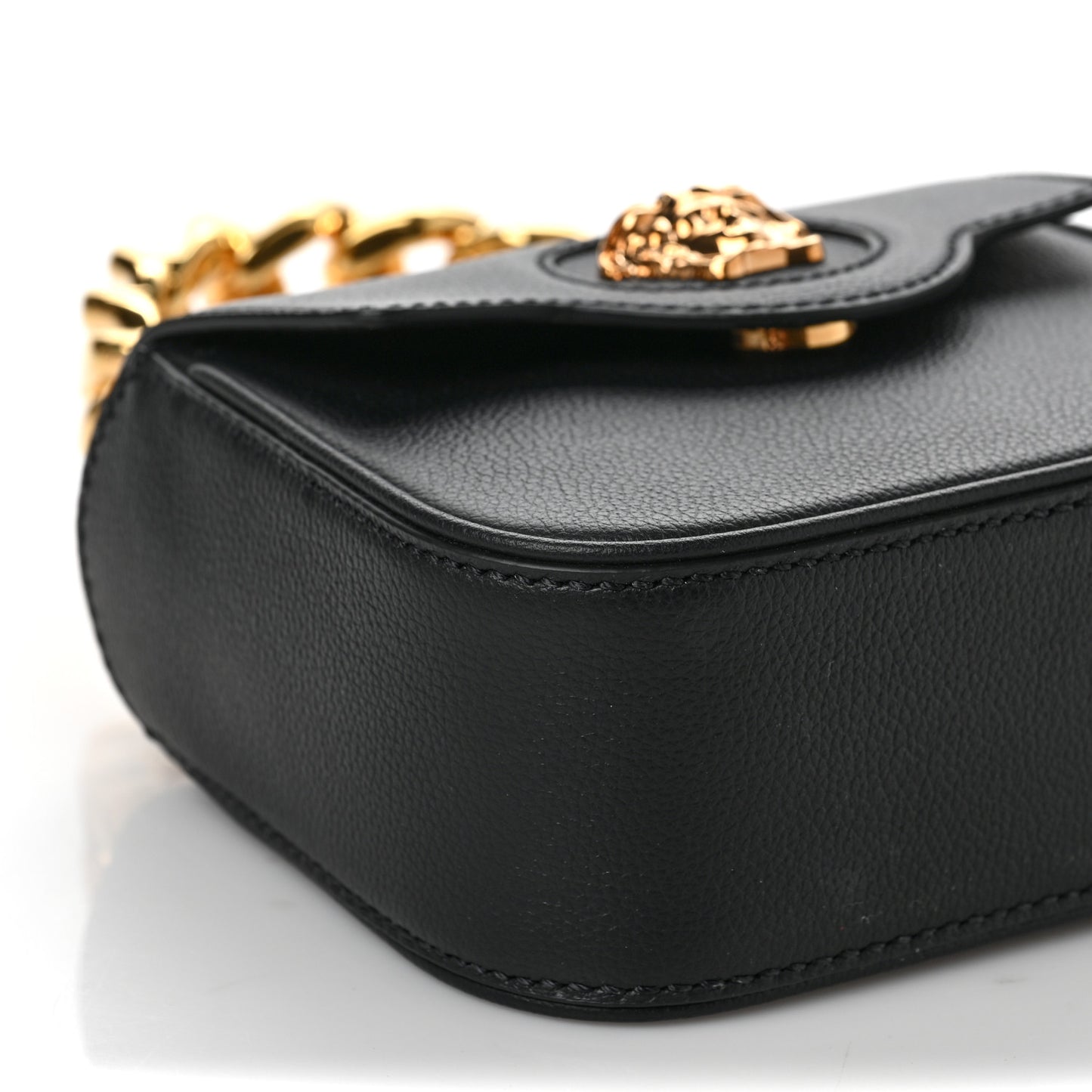 Grained Calfskin Mini La Medusa Bag Black