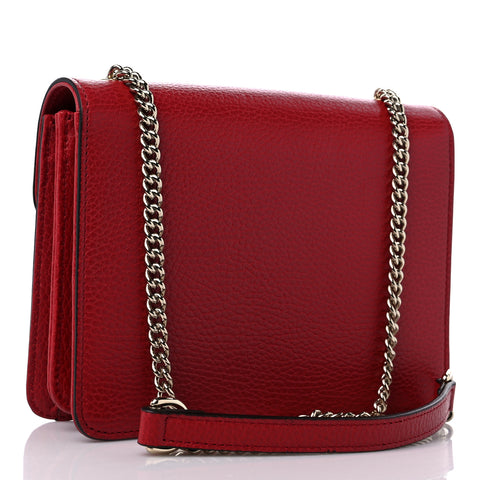 Dollar Calfskin Small Interlocking G Shoulder Bag Red