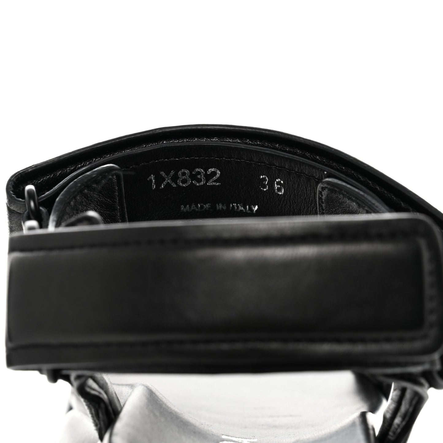 Nappa Logo Embossed Thunder Sole 50mm Sport Sandals 36 Black