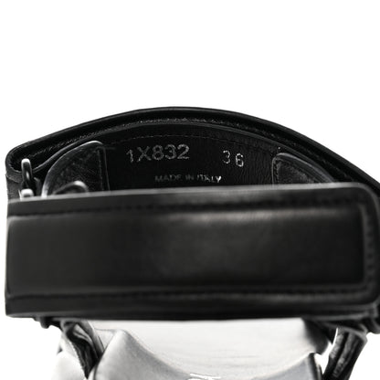 Prada Nappa Logo Embossed Thunder Sole 50mm Sport Sandals 36 Black 6 of 9