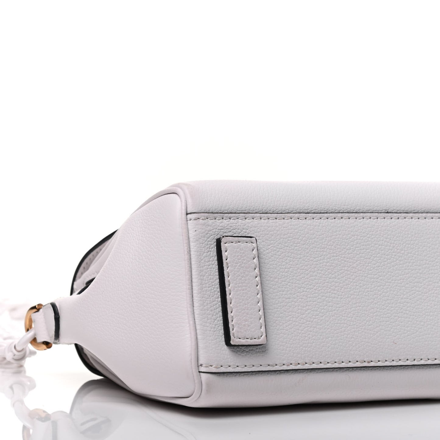 Grained Calfskin Small La Medusa Top Handle Bag White