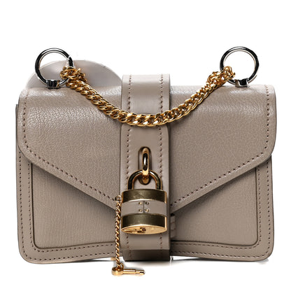 Chloe Shiny Goatskin Calfskin Aby Chain Shoulder Bag Motty Grey 1 of 7