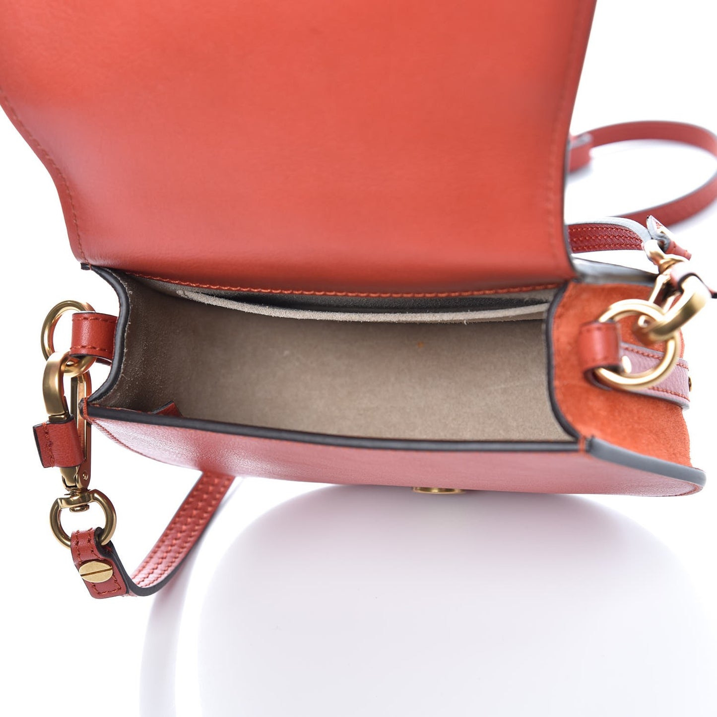 Calfskin Small Nile Bracelet Bag Earthy Red