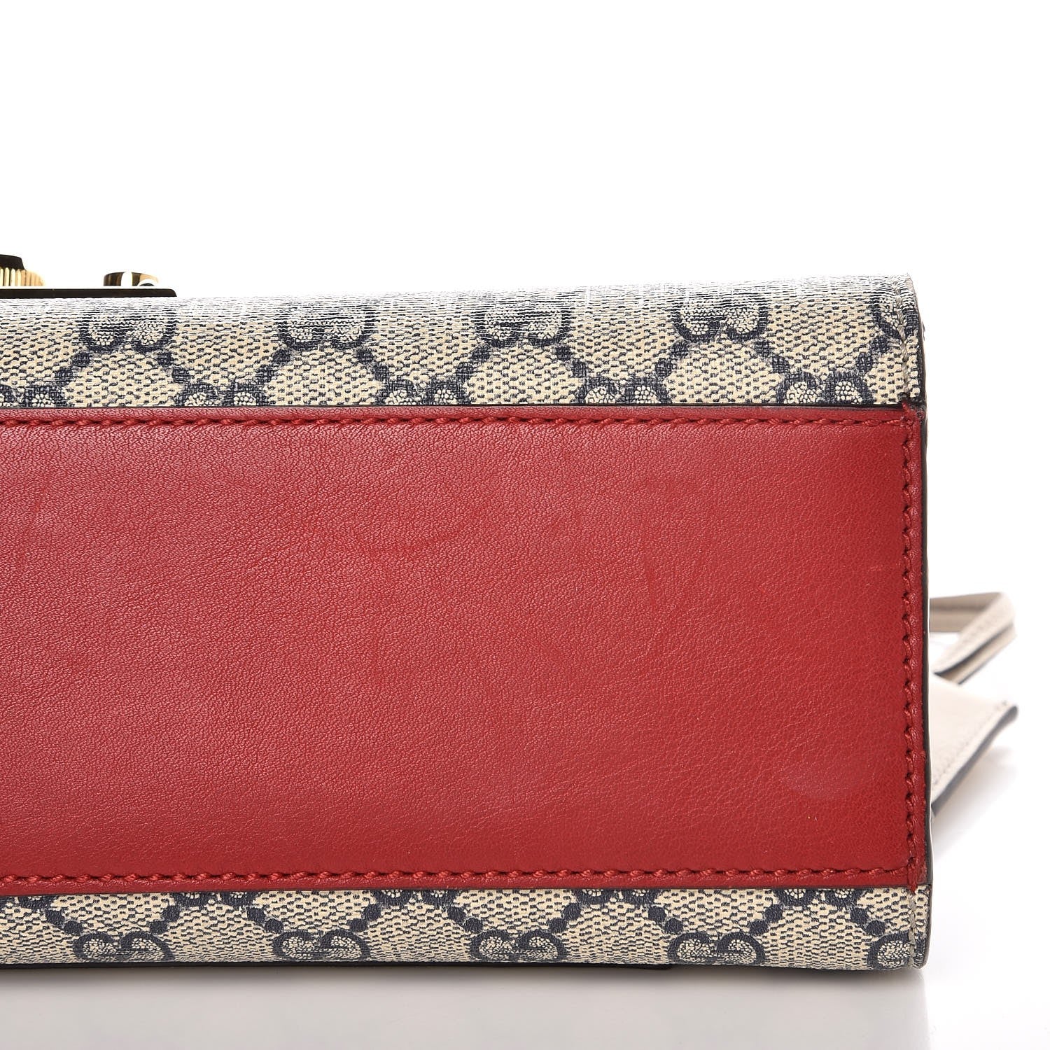 Gucci GG Supreme Monogram Moon Calfskin Medium Padlock Shoulder Bag Beige Blue Hibiscus Red Mystic White 10 of 11