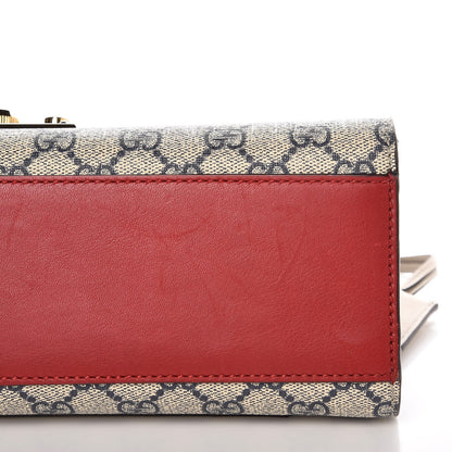 Gucci GG Supreme Monogram Moon Calfskin Medium Padlock Shoulder Bag Beige Blue Hibiscus Red Mystic White 10 of 11