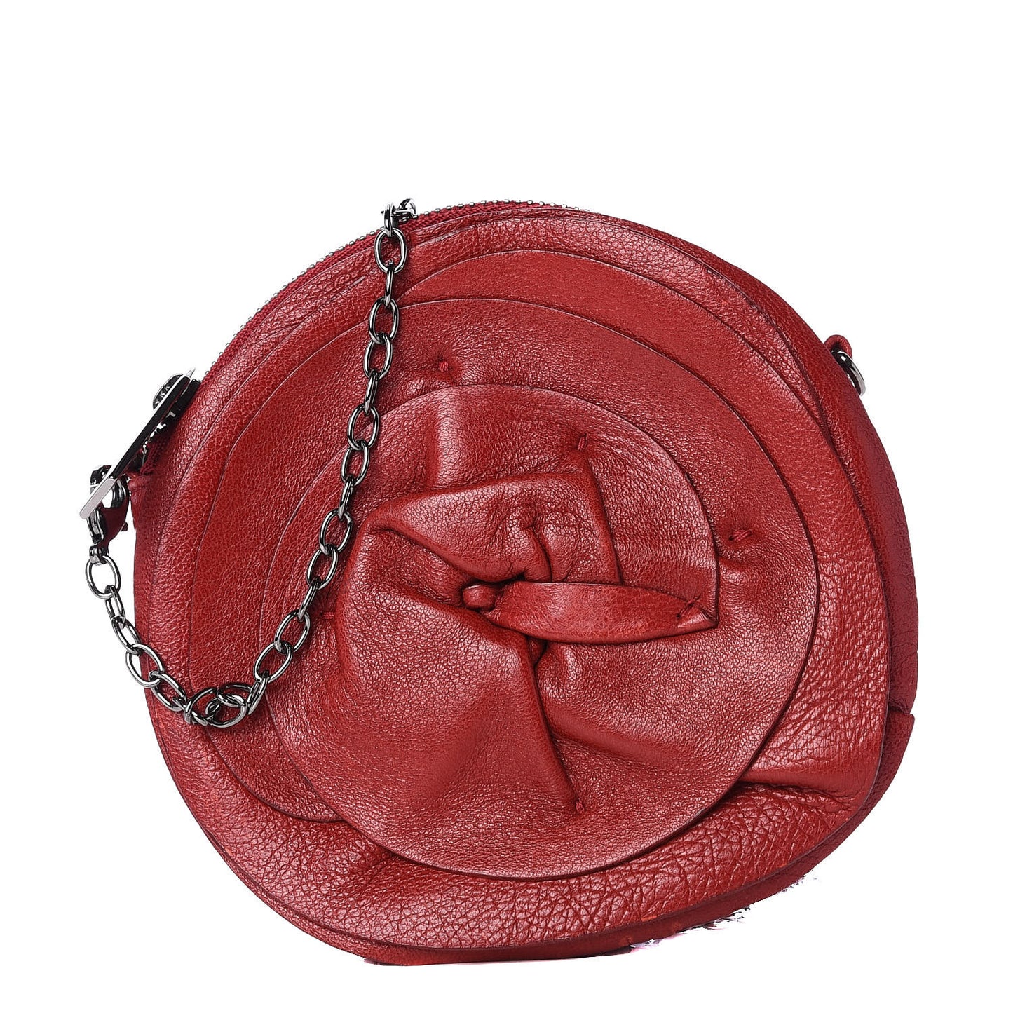 Nappa Petale Mini Chain Crossbody Red