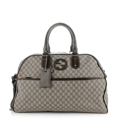 Gucci GG Supreme Monogram Interlocking G Duffle Bag Dark Brown 1 of 10