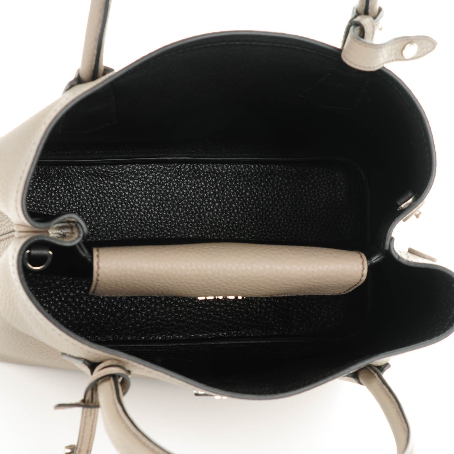 Prada Vitello Daino Small Double Bag Argilla Black 5 of 8