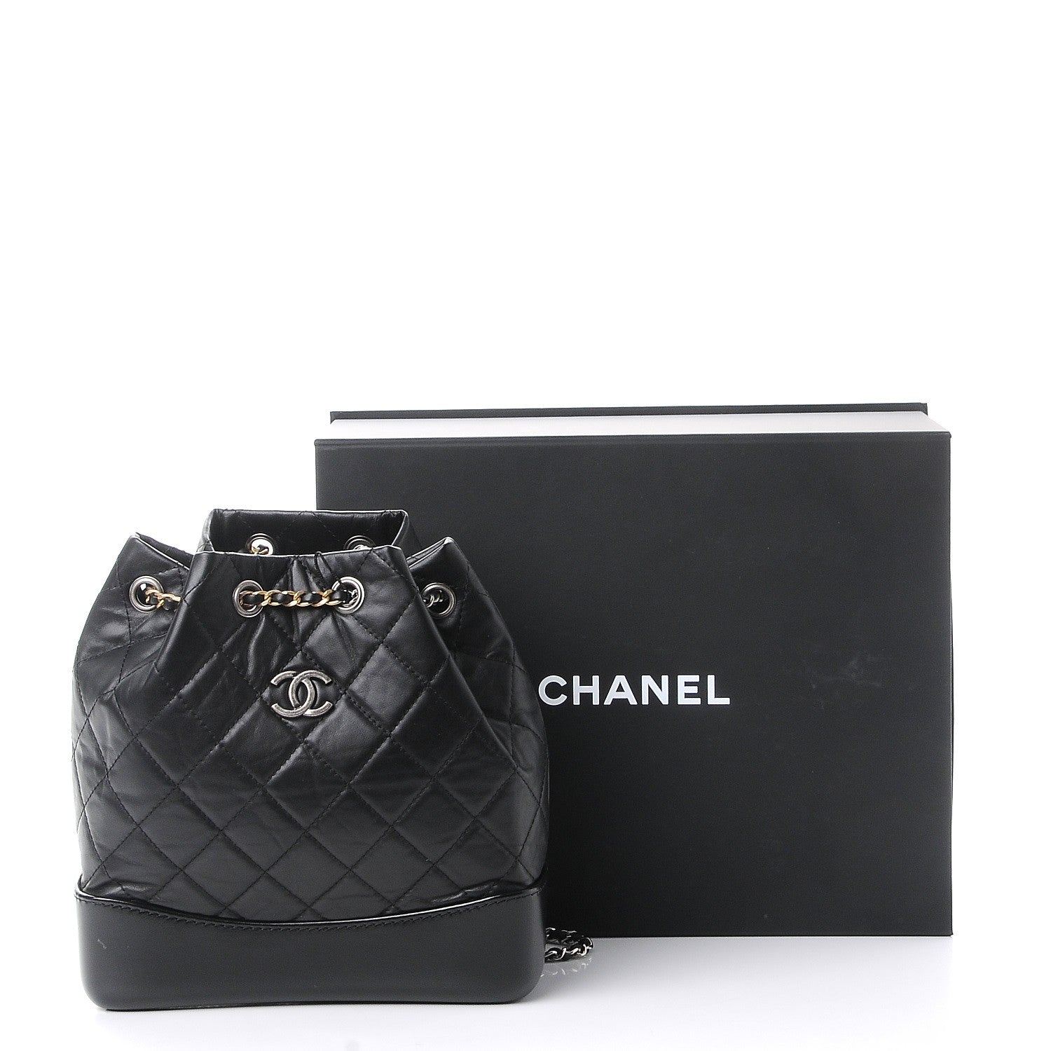 Chanel Aged Calfskin Quilted Gabrielle Backpack Black 8 of 8