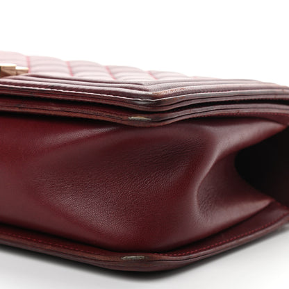 Chanel Lambskin Quilted Medium Boy Flap Dark Red 10 of 10