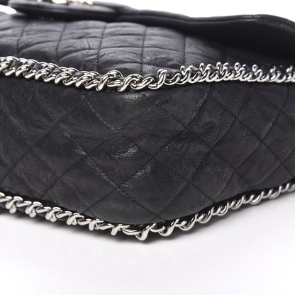 Chanel Washed Lambskin Quilted Maxi Chain Around Flap Black 9 of 11