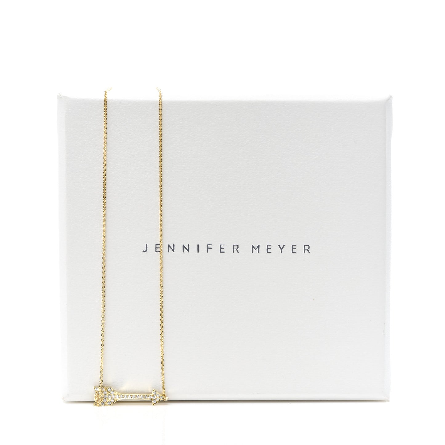 18K Yellow Gold Diamond Arrow Necklace