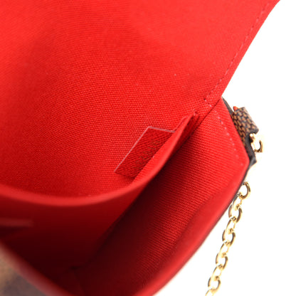 Louis Vuitton Damier Ebene Pochette Felicie Chain Wallet 11 of 12